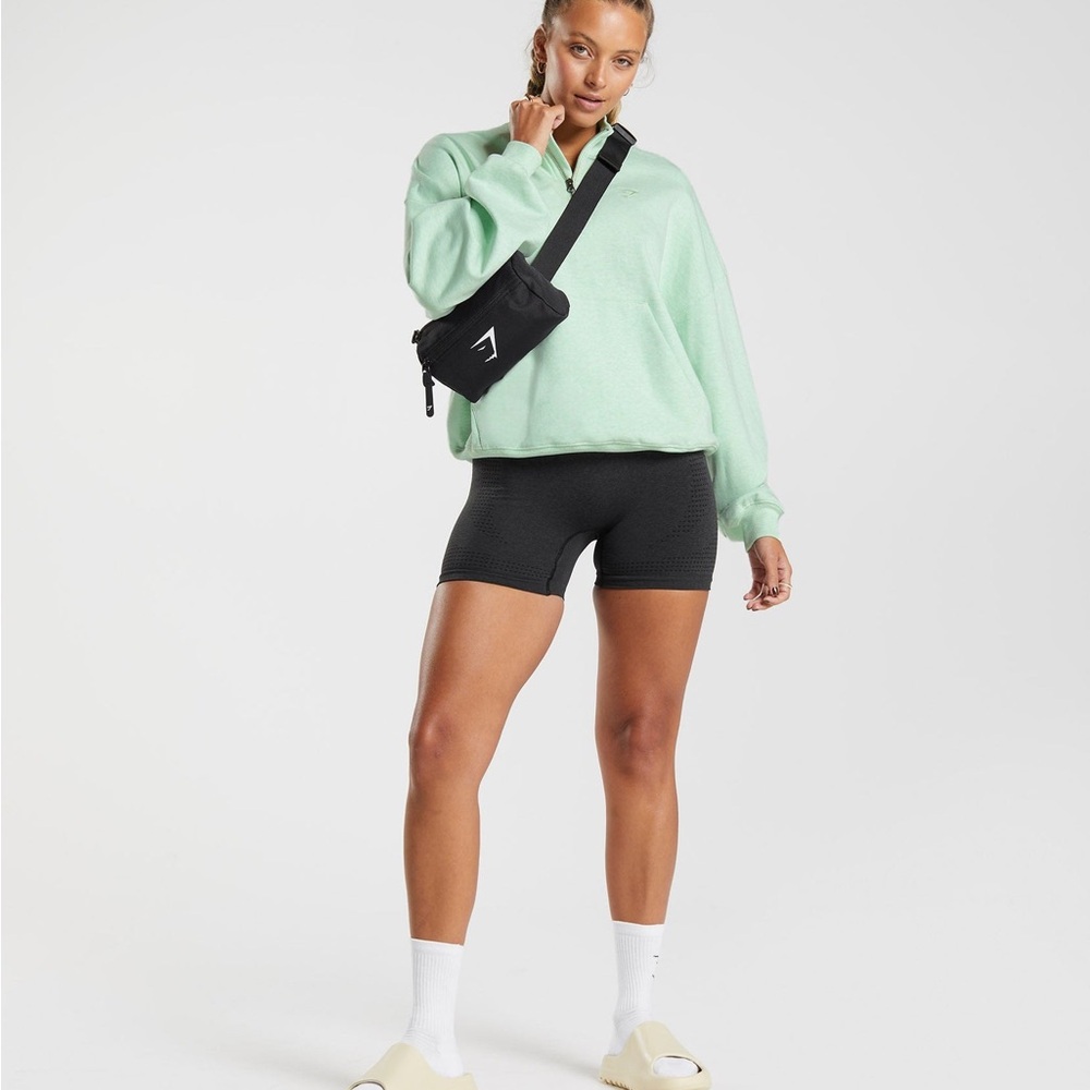 Gymshark Light Green Quarter-Zip Sweatshirt Medium - Picture 8 of 10